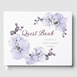 Livro De Visitas Elegant Lavender Orchid Baby Shower