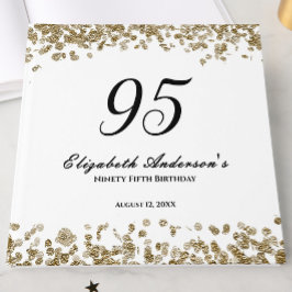 Livro De Visitas Elegant Minimalist Black and Gold 95th Birthday