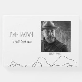 Livro De Visitas Elegant Modern Memorial Photo Guest Book