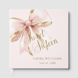 Livro De Visitas Elegant Pink & Gold Sweet Sixteen Birthday