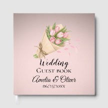 Élégant Pink Tulipes Bouquet Wedding