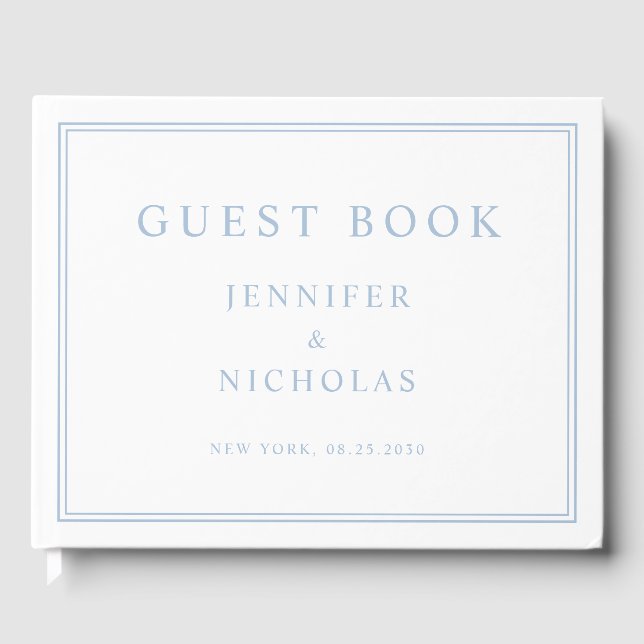 Livro De Visitas Elegant Powder Blue Wedding (Frente)