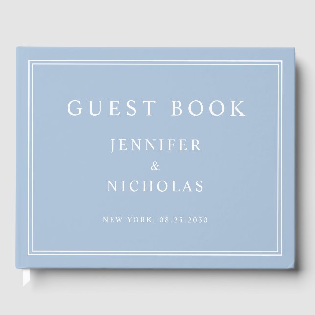 Livro De Visitas Elegant Powder Blue Wedding (Frente)