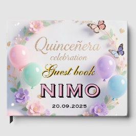 Livro De Visitas Elegant Quinceañera personalized name and date