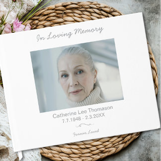 Livro De Visitas Elegant Simple In Loving Memory Funeral Guest Book
