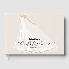Livro De Visitas Elegant Wedding Dress Bridal Shower Guest Book