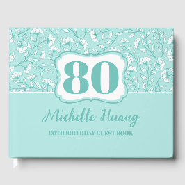 Livro De Visitas Elegante 80 Birthday Guest Book