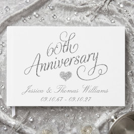 Livro De Visitas Elegante Aniversário de 60 Anos de Casamento Diama