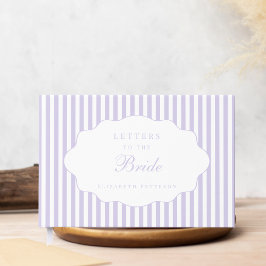 Livro De Visitas Elegante Chique Préppy Letras Lilás Para a Noiva