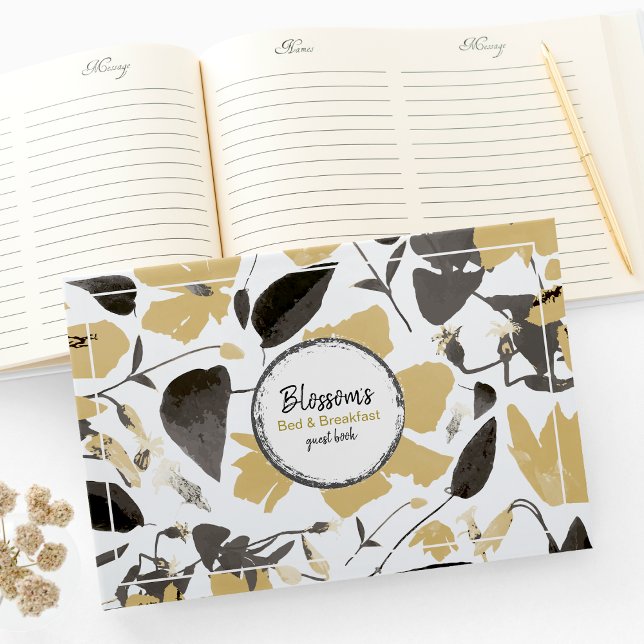 Livro De Visitas Elegante Clematis Yellow Floral Vacin Home (Elegant Clematis Yellow Floral Vacation Home Guest Book
from Studio Posies. 
)