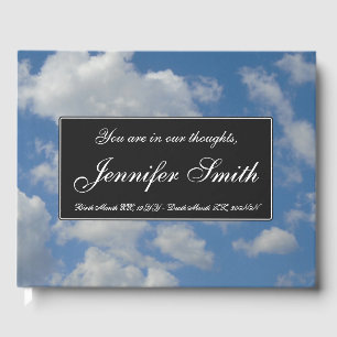 Livro De Visitas Elegante, Cloudy Blue Sky Sympathy Guestbook