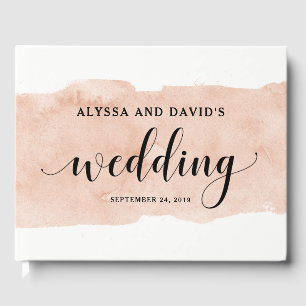 Livro De Visitas Elegante cora o casamento do respingo da aguarela