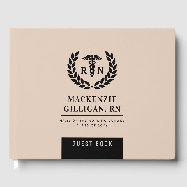 Livro De Visitas Elegante de Graduação Escolar de Enfermagem Person (Frente)