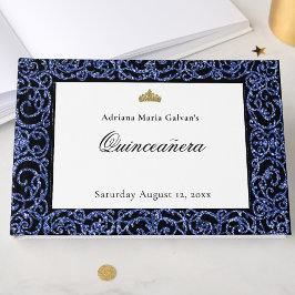 Livro de Visitas Elegante de Quinceanera com Desen