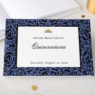 Livro de Visitas Elegante de Quinceanera com Desen