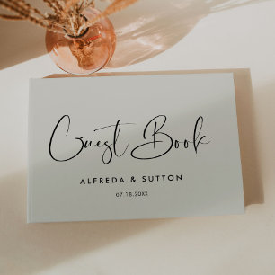 Livro De Visitas Elegante e moderno casamento verde do Senado Luz