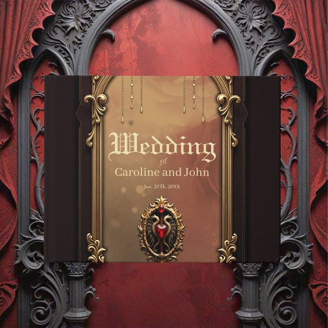 Livro De Visitas Elegante emblema cardíaco luxuoso. (Criador carregado)