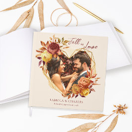 Livro De Visitas Elegante Floral Boho Apaixonar-se Foto Casamento