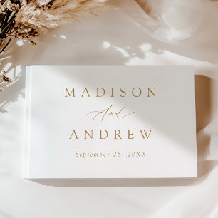 Livro De Visitas Elegante Fotografia de Casamento com Caligrafia a