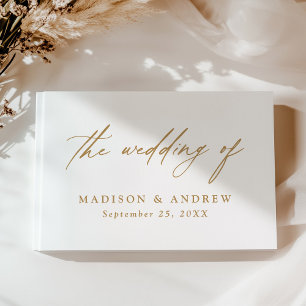 Livro De Visitas Elegante Fotografia de Casamento com Caligrafia a