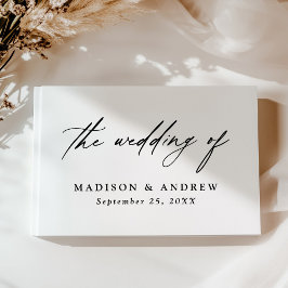 Livro De Visitas Elegante Fotografia de Casamento em Caligrafia Pre
