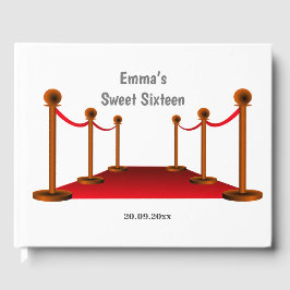 Livro De Visitas Elegante Hollywood Red Carpet 16th Qualquer Aniver