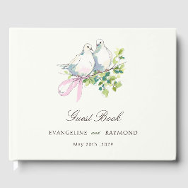 Livro De Visitas Elegante Mansão em Aquarela Casamento Rococó