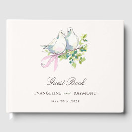 Livro De Visitas Elegante Mansão em Aquarela Casamento Rococó