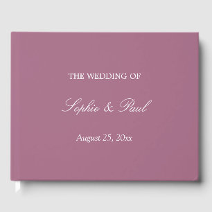 Livro De Visitas Elegante Mauve Wedding Guest Book