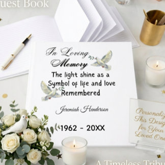 Livro De Visitas Elegante memorial de flor de pombo espiritual