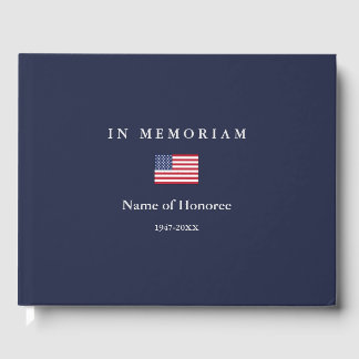 Livro De Visitas Elegante Memorial United States Flag Guest Book