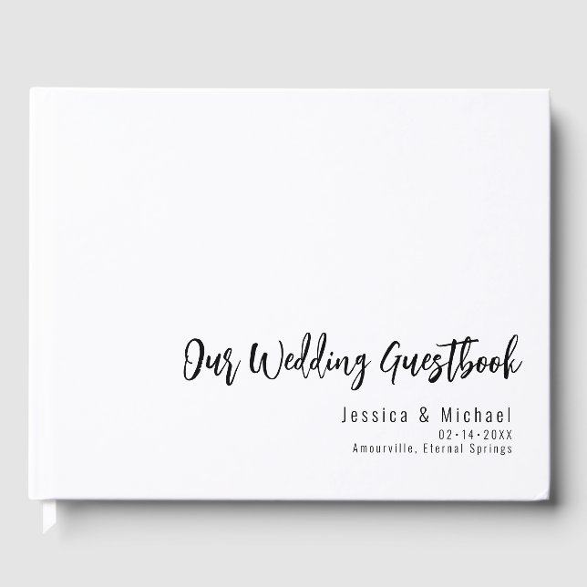 Livro De Visitas Elegante Minimalista de Casamento (Frente)
