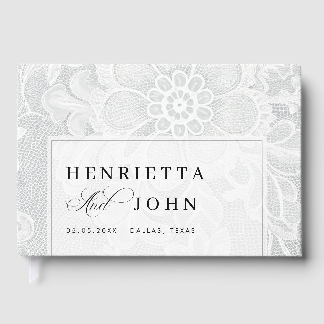Livro De Visitas Elegante Noiva Antiga Renda Casamento (Frente)