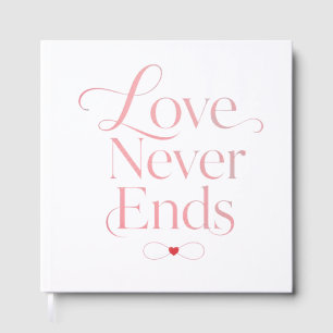 Livro De Visitas Elegante "O Amor Nunca Acaba" Minimalista