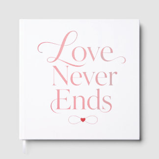 Livro De Visitas Elegante "O Amor Nunca Acaba" Minimalista