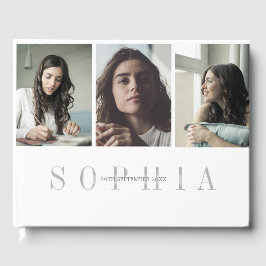 Livro De Visitas Elegante Personal 3 Photo Bat Mitzvah