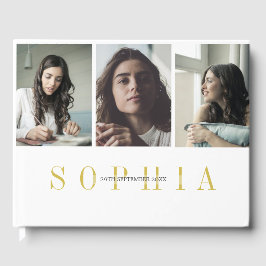 Livro De Visitas Elegante Personal 3 Photo Bat Mitzvah