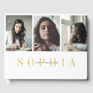 Livro De Visitas Elegante Personal 3 Photo Bat Mitzvah