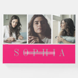 Livro De Visitas Elegante Personal 3 Photo Bat Mitzvah Rosa