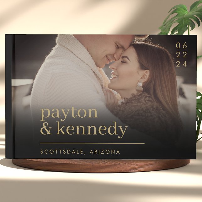 Livro De Visitas Elegante Personalizado Com Nome E Casamento Fotogr (Criador carregado)