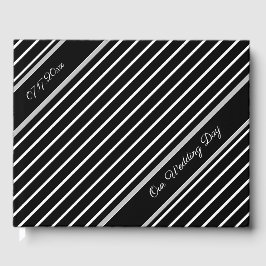 Livro De Visitas Elegante Preto e Branco