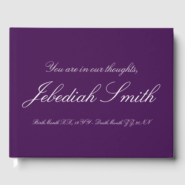 Livro De Visitas Elegante Purple Guest Book (Frente)