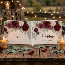 Livro De Visitas Elegante Rosa Borgonha Casamento Chic