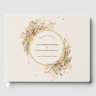 Livro De Visitas Elegante Rustic Fall Beige Weding Guest Book