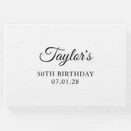 Livro De Visitas Elegante Script 50th Birthday