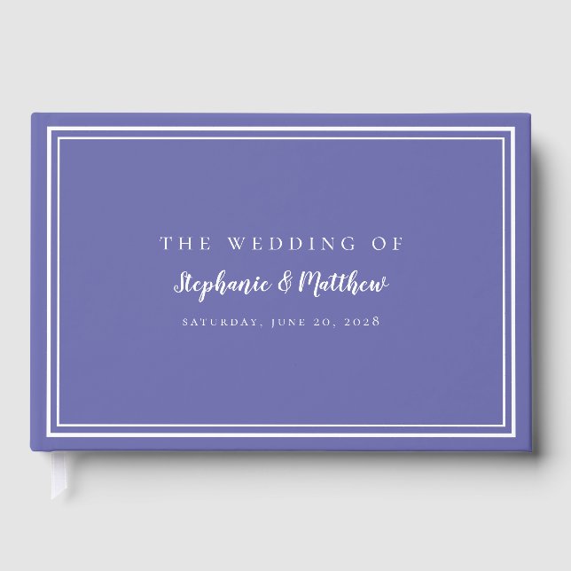 Livro De Visitas Elegante Simples De Casamento Moderno Com Bichinho (Frente)