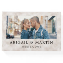 Elegante Tan 2 Photo Wedding Node Groom