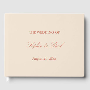 Livro De Visitas Elegante Terracotta Script Weding Guest Book