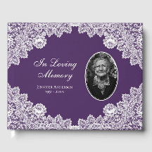 Elegante Vintage Purple Floral Lace Funeral Foto