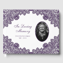 Elegante Vintage Purple Floral Lace Funeral Foto